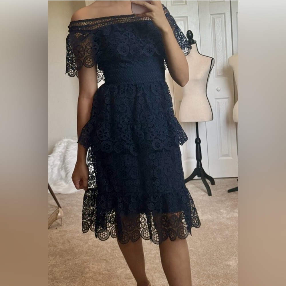 Gianni Bini Midnight Blue Lace Dress